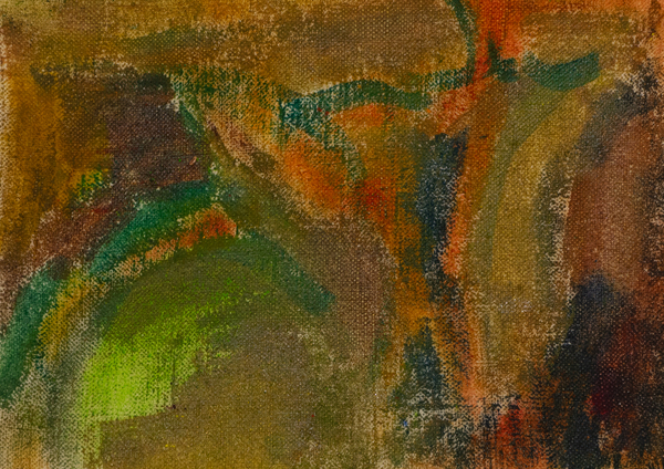 Grotta, 14 x 20 cm, Oil, natural glue, pigments, on antique hemp, 2025